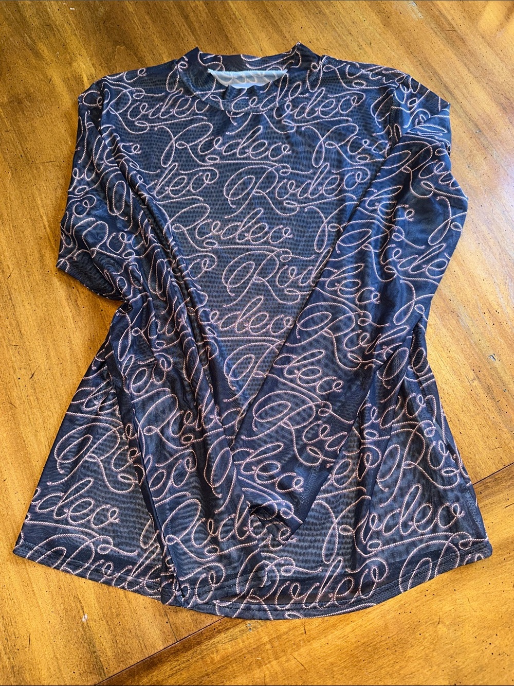 Women’s Black Rodeo Rope Mesh Undershirt Top